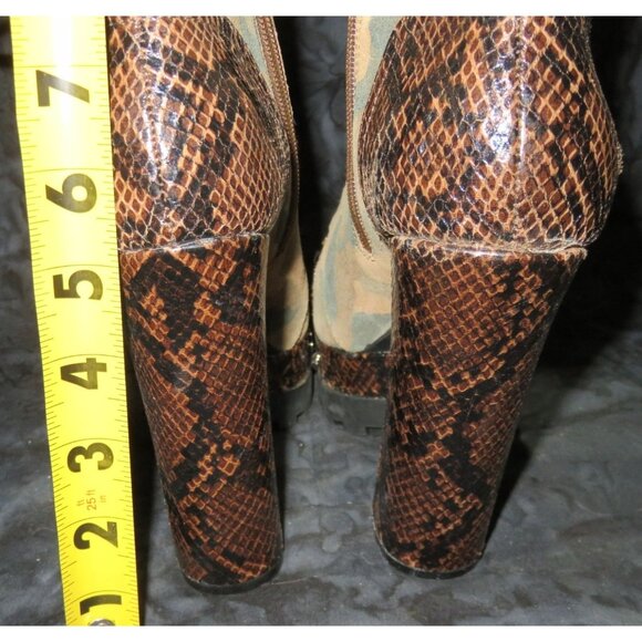 Jessica Simpson Irella Platform Studded Snakeskin Embossed Leather & Camo Combat - Picture 5 of 10